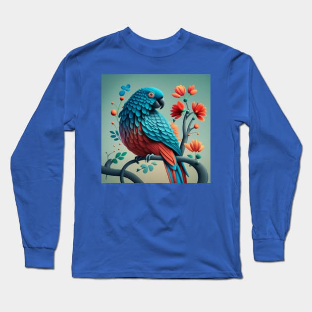 Tropical Parrot Long Sleeve T-Shirt by JimDeFazioPhotography